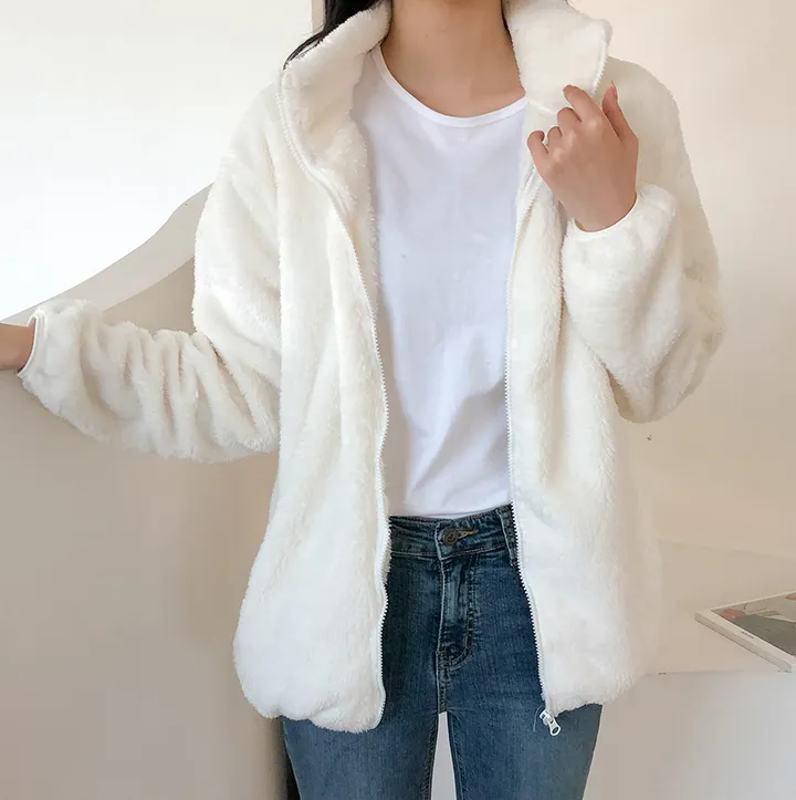🔥비교불가!🔥 L-XL 샥출발! 남녀공용 커플템 인기 도톰 양털 부드러운 후리스집업 커플룩 따뜻한 보아털 플리스 집업 6color 상세 이미지 5