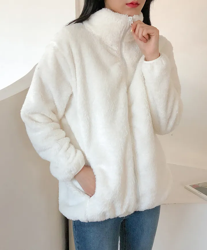 🔥비교불가!🔥 L-XL 샥출발! 남녀공용 커플템 인기 도톰 양털 부드러운 후리스집업 커플룩 따뜻한 보아털 플리스 집업 6color 상세 이미지 6