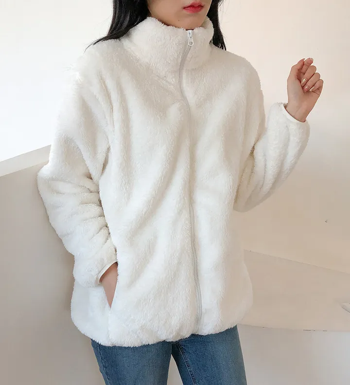 🔥비교불가!🔥 L-XL 샥출발! 남녀공용 커플템 인기 도톰 양털 부드러운 후리스집업 커플룩 따뜻한 보아털 플리스 집업 6color 상세 이미지 7