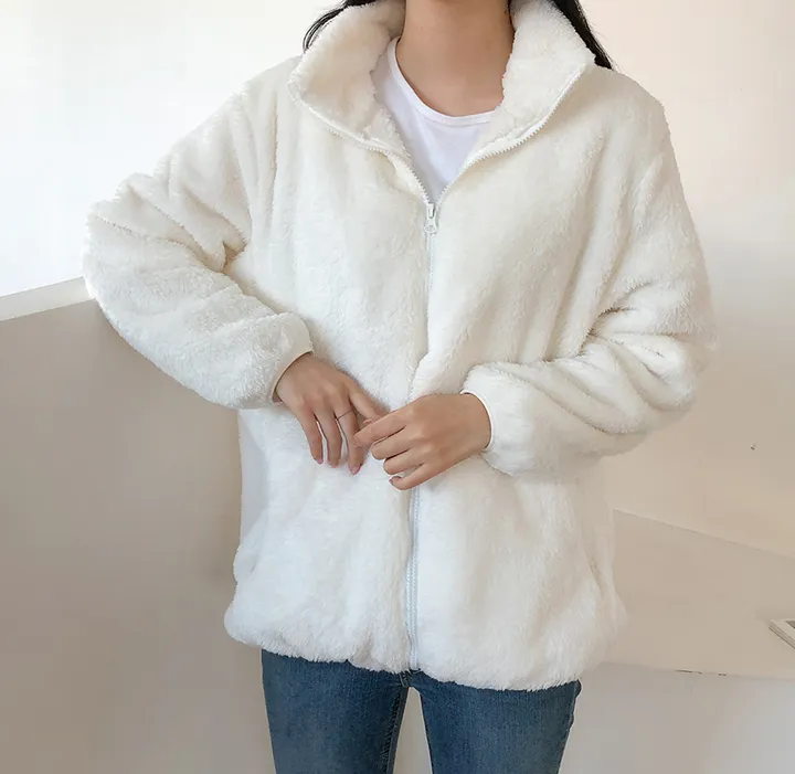 🔥비교불가!🔥 L-XL 샥출발! 남녀공용 커플템 인기 도톰 양털 부드러운 후리스집업 커플룩 따뜻한 보아털 플리스 집업 6color 상세 이미지 9