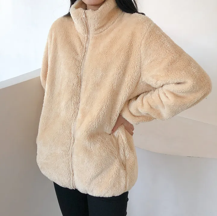 🔥비교불가!🔥 L-XL 샥출발! 남녀공용 커플템 인기 도톰 양털 부드러운 후리스집업 커플룩 따뜻한 보아털 플리스 집업 6color 상세 이미지 35