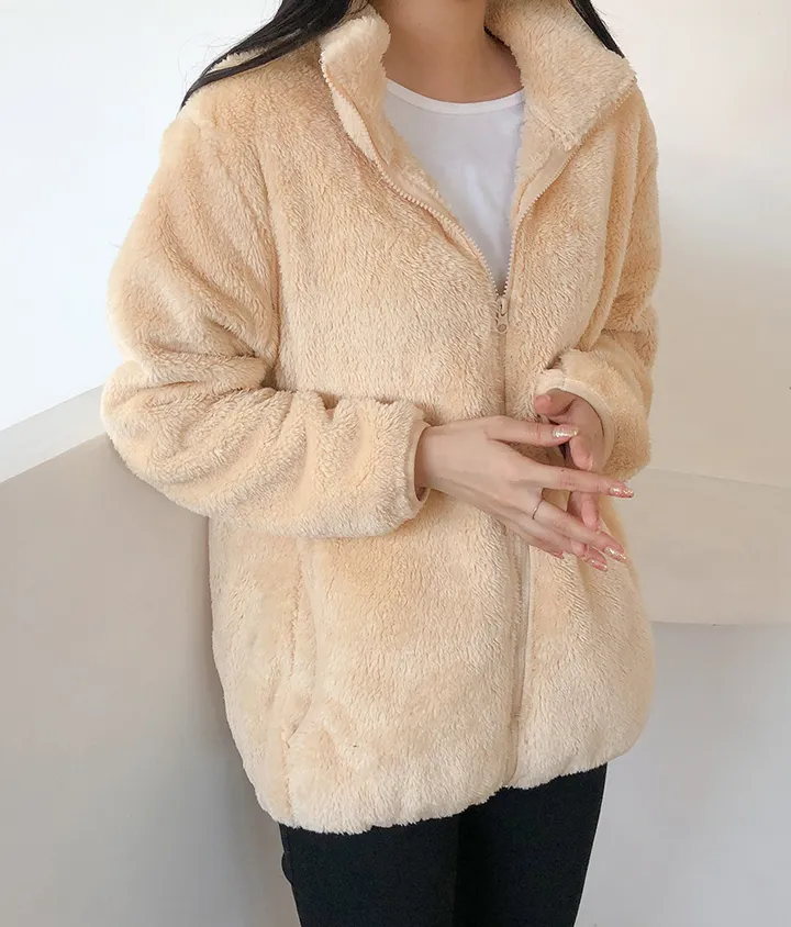 🔥비교불가!🔥 L-XL 샥출발! 남녀공용 커플템 인기 도톰 양털 부드러운 후리스집업 커플룩 따뜻한 보아털 플리스 집업 6color 상세 이미지 36