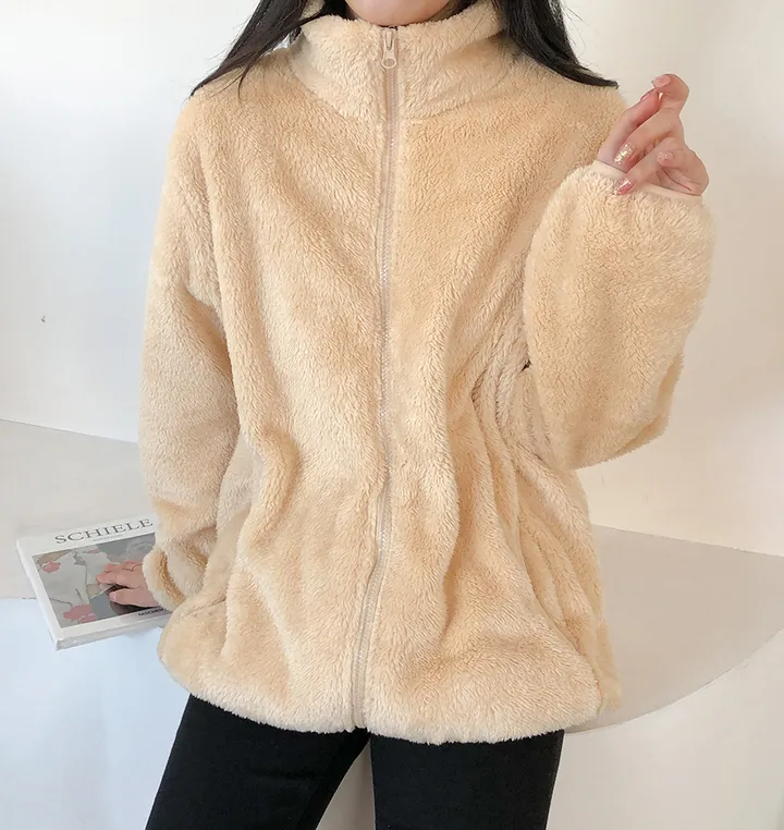 🔥비교불가!🔥 L-XL 샥출발! 남녀공용 커플템 인기 도톰 양털 부드러운 후리스집업 커플룩 따뜻한 보아털 플리스 집업 6color 상세 이미지 42