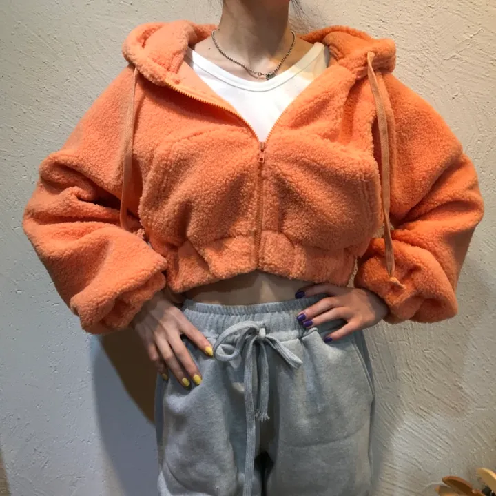 [4칼라] 재진행! 양털 뽀글이 크롭 숏 후드 캥거루 집업 점퍼 자켓 상세 이미지 16