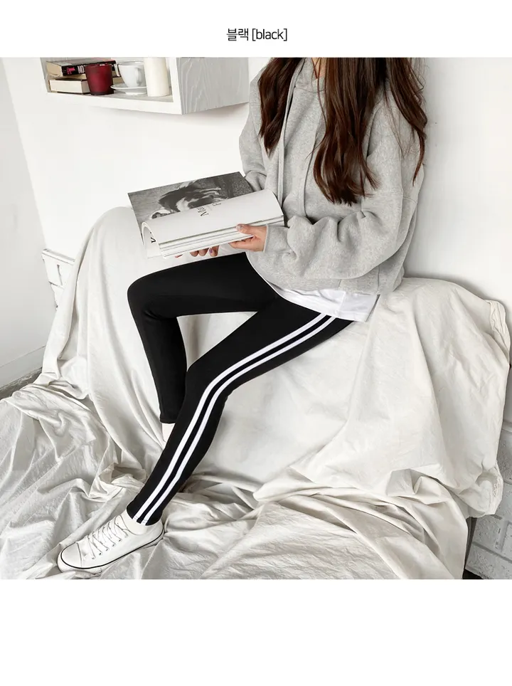 [따뜻편안]당일발송 ~2XL 핏대박! 쫀쫀 스판 융털 기모 옆 두줄 레깅스 팬츠 빅사이즈까지 이게 바로 꾸안꾸지 상세 이미지 8