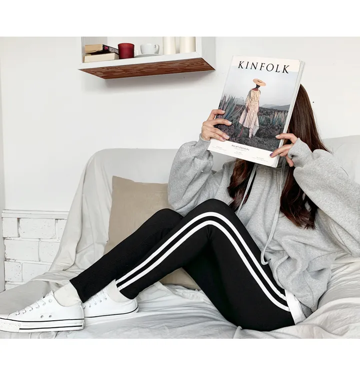 [따뜻편안]당일발송 ~2XL 핏대박! 쫀쫀 스판 융털 기모 옆 두줄 레깅스 팬츠 빅사이즈까지 이게 바로 꾸안꾸지 상세 이미지 10