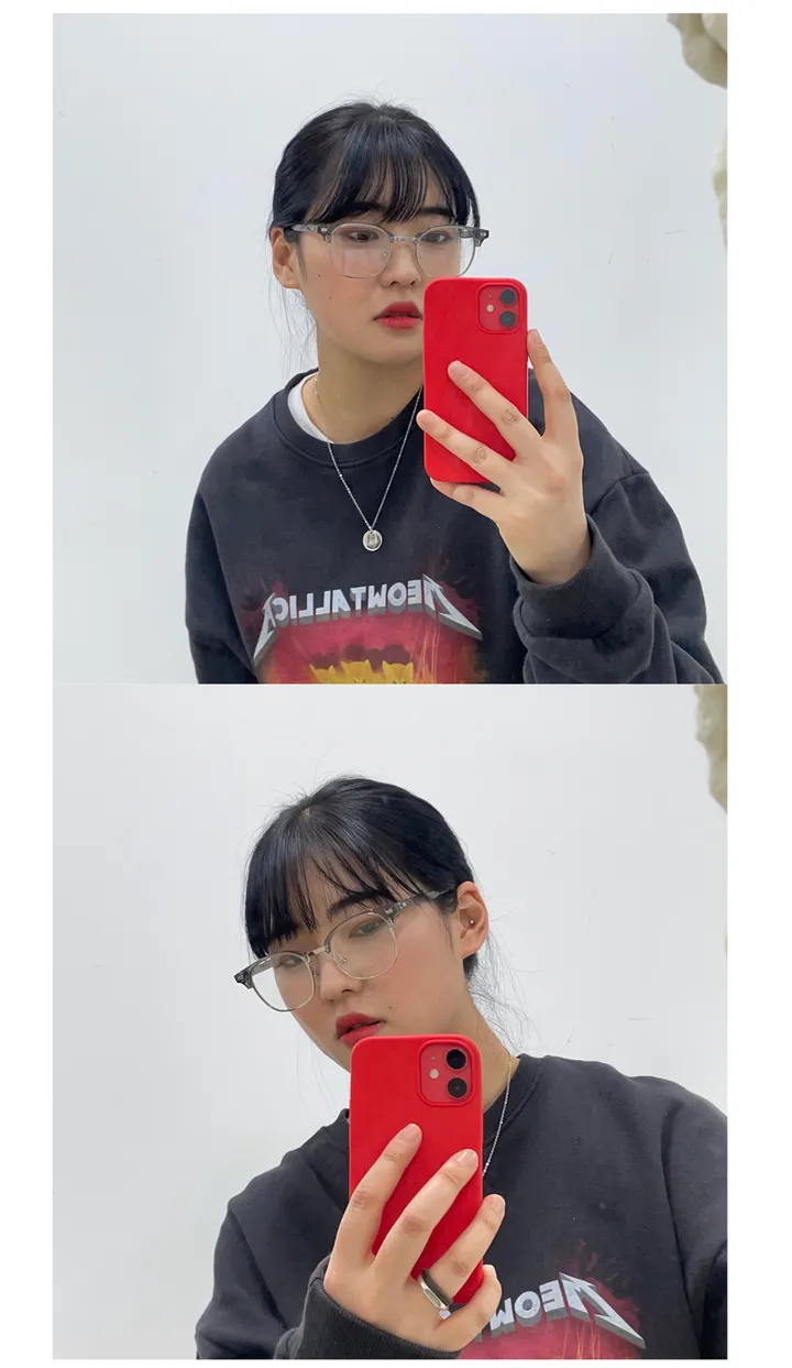 데일리 반뿔테 투명 안경 상세 이미지 6