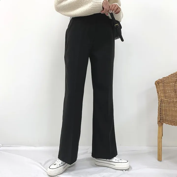 [~XL스판좋은!!/고퀄]투버튼 오비 스판 넘예쁜 세미 부츠 하이웨스트 슬랙스 상세 이미지 6