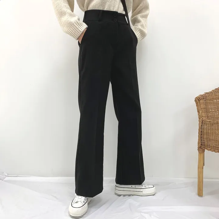 [~XL스판좋은!!/고퀄]투버튼 오비 스판 넘예쁜 세미 부츠 하이웨스트 슬랙스 상세 이미지 7