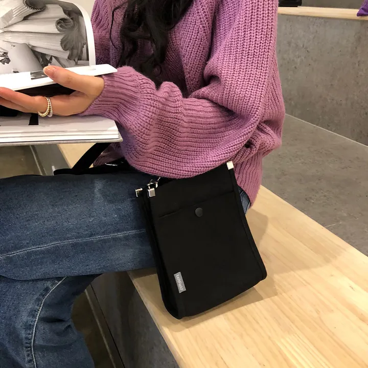 [국내제작] 캔버스 핸드폰 가방 미니 크로스 에코백 (2color) 상세 이미지 37