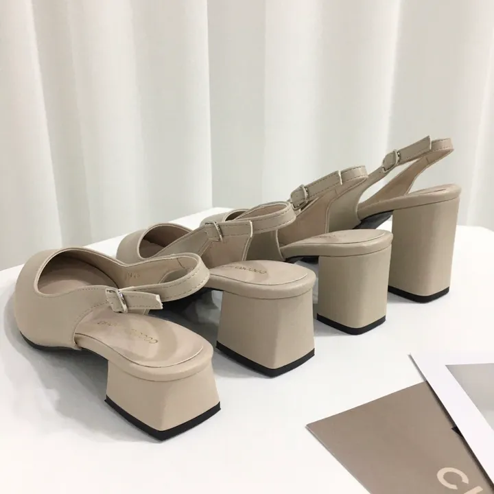 [국내제작/당일배송]사각통굽 발편한 슬링백 쿠션힐 3cm, 5cm, 6cm, 8cm 상세 이미지 17