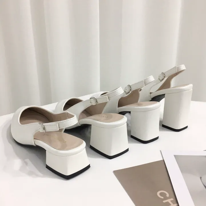 [국내제작/당일배송]사각통굽 발편한 슬링백 쿠션힐 3cm, 5cm, 6cm, 8cm 상세 이미지 3