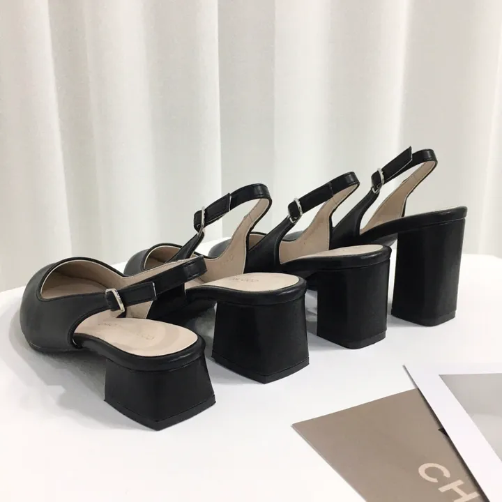 [국내제작/당일배송]사각통굽 발편한 슬링백 쿠션힐 3cm, 5cm, 6cm, 8cm 상세 이미지 31