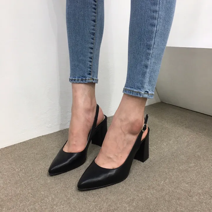[국내제작/당일배송]사각통굽 발편한 슬링백 쿠션힐 3cm, 5cm, 6cm, 8cm 상세 이미지 43