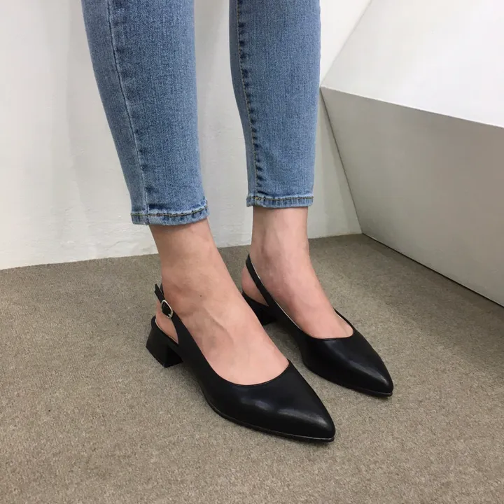 [국내제작/당일배송]사각통굽 발편한 슬링백 쿠션힐 3cm, 5cm, 6cm, 8cm 상세 이미지 33