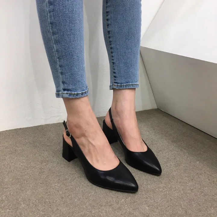 [국내제작/당일배송]사각통굽 발편한 슬링백 쿠션힐 3cm, 5cm, 6cm, 8cm 상세 이미지 39