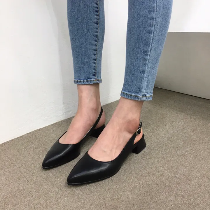 [국내제작/당일배송]사각통굽 발편한 슬링백 쿠션힐 3cm, 5cm, 6cm, 8cm 상세 이미지 34