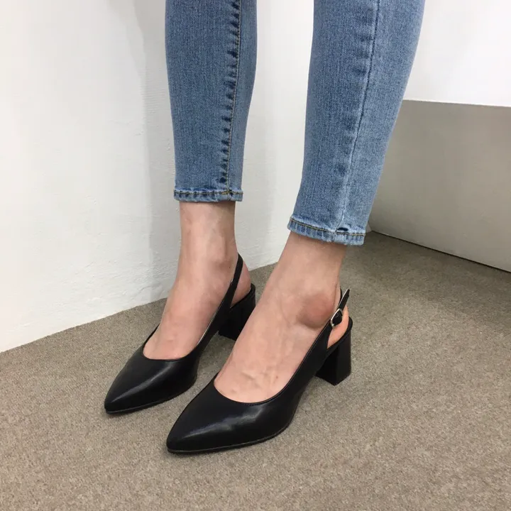 [국내제작/당일배송]사각통굽 발편한 슬링백 쿠션힐 3cm, 5cm, 6cm, 8cm 상세 이미지 40