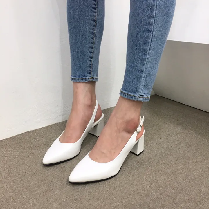 [국내제작/당일배송]사각통굽 발편한 슬링백 쿠션힐 3cm, 5cm, 6cm, 8cm 상세 이미지 12