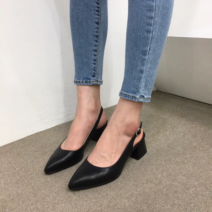 [국내제작/당일배송]사각통굽 발편한 슬링백 쿠션힐 3cm, 5cm, 6cm, 8cm 상세 이미지 37