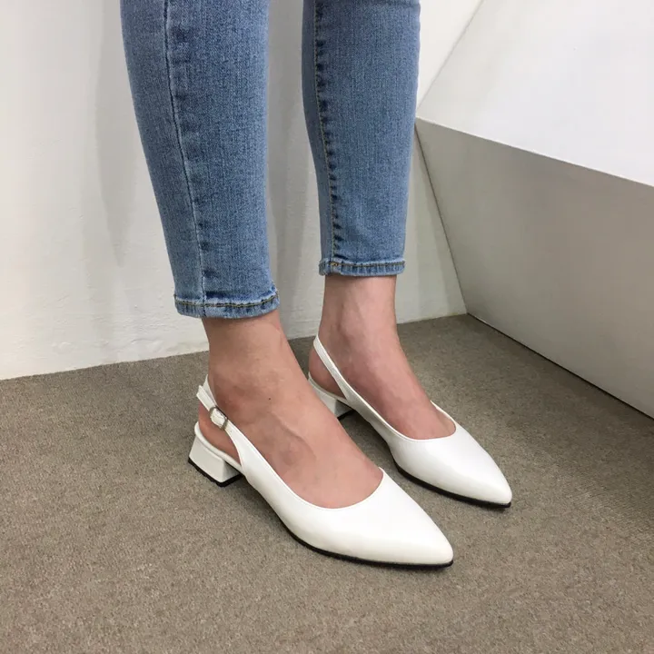 [국내제작/당일배송]사각통굽 발편한 슬링백 쿠션힐 3cm, 5cm, 6cm, 8cm 상세 이미지 5