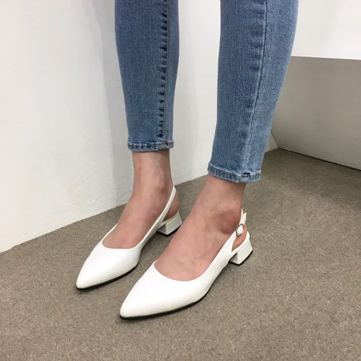 [국내제작/당일배송]사각통굽 발편한 슬링백 쿠션힐 3cm, 5cm, 6cm, 8cm 상세 이미지 6