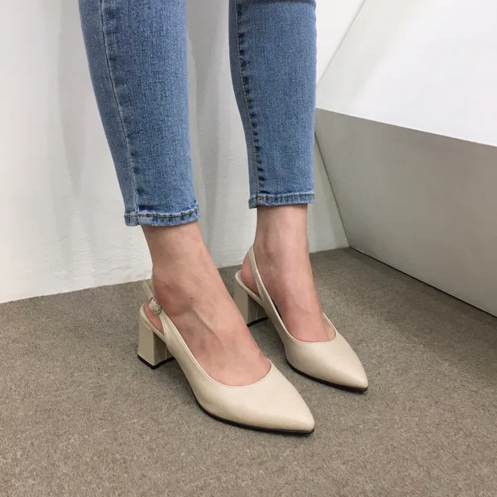 [국내제작/당일배송]사각통굽 발편한 슬링백 쿠션힐 3cm, 5cm, 6cm, 8cm 상세 이미지 25