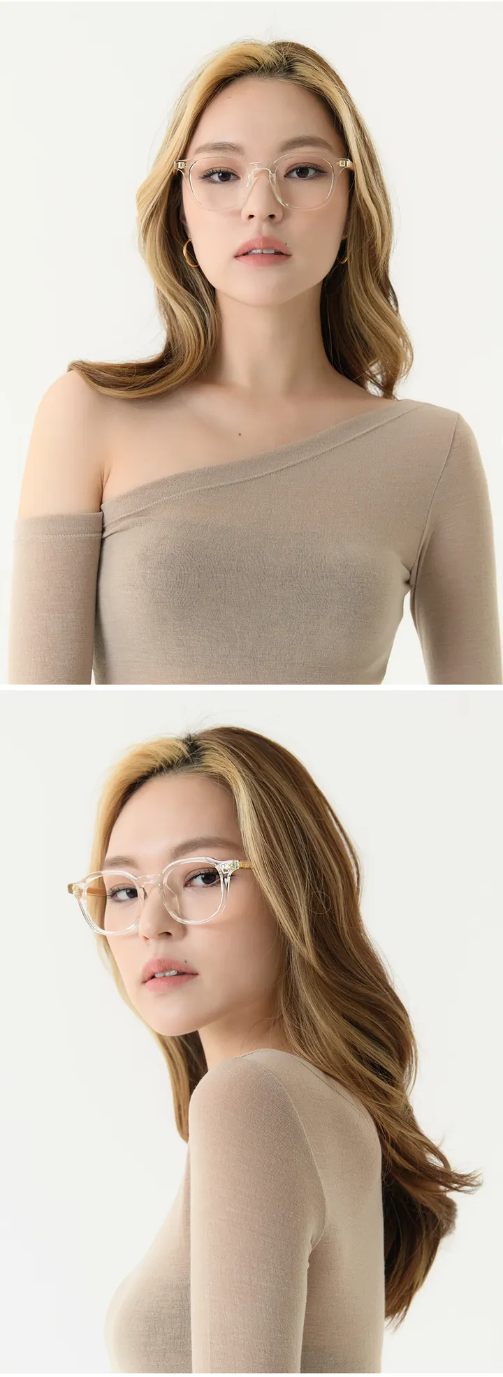 오버사이즈 투명 뿔테 기본 데일리 안경 선글라스 상세 이미지 4