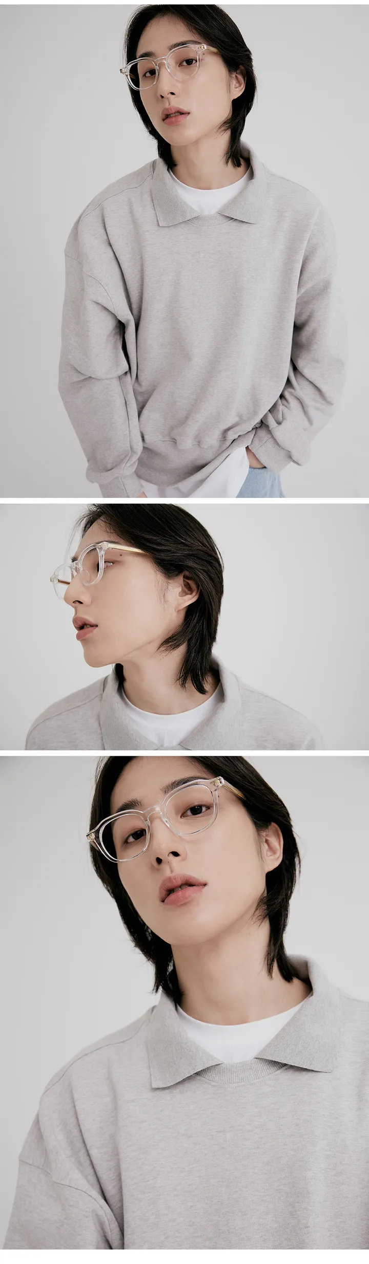 오버사이즈 투명 뿔테 기본 데일리 안경 선글라스 상세 이미지 5