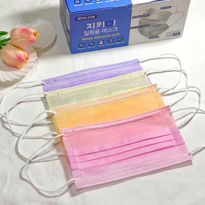 파스텔 컬러  일회용 마스크 50개 1set 한박스 6color 상세 이미지 1