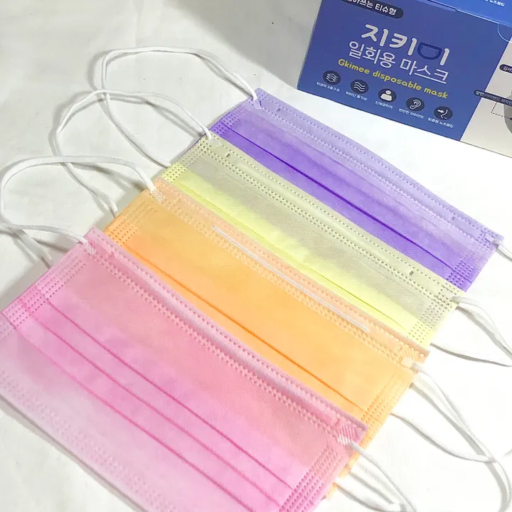 파스텔 컬러  일회용 마스크 50개 1set 한박스 6color 상세 이미지 7