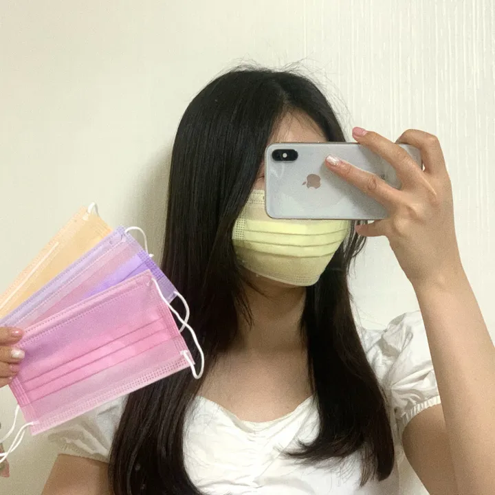 파스텔 컬러  일회용 마스크 50개 1set 한박스 6color 상세 이미지 15
