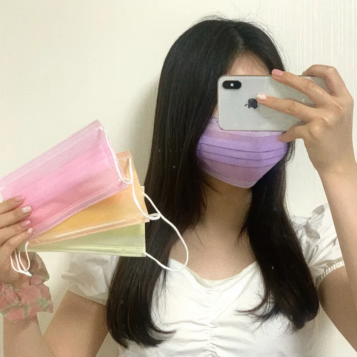 파스텔 컬러  일회용 마스크 50개 1set 한박스 6color 상세 이미지 18