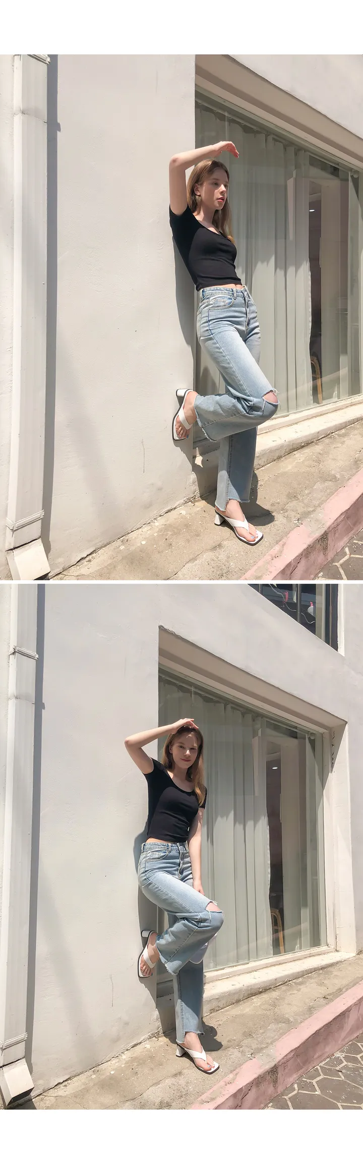 [자체제작/당일발송] 카일리 쿠셔닝 쪼리 슬리퍼 힐(6.5cm) 상세 이미지 6