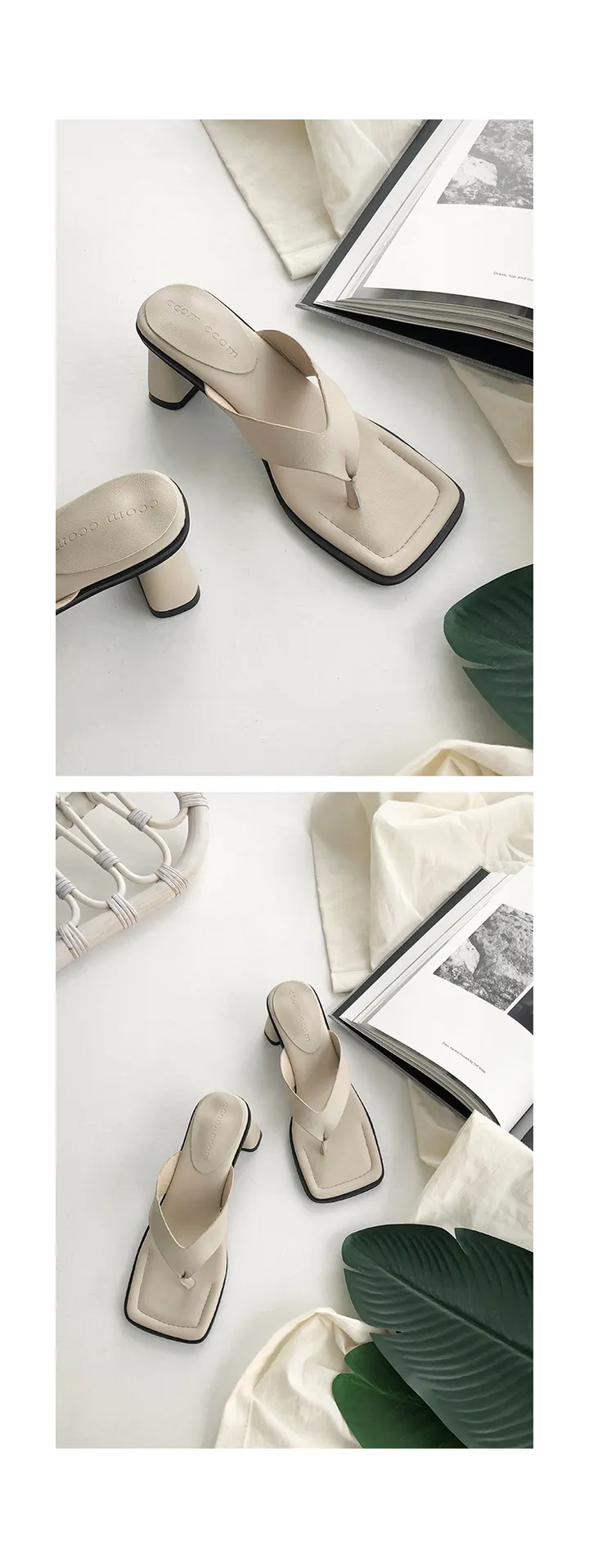 [자체제작/당일발송] 카일리 쿠셔닝 쪼리 슬리퍼 힐(6.5cm) 상세 이미지 17