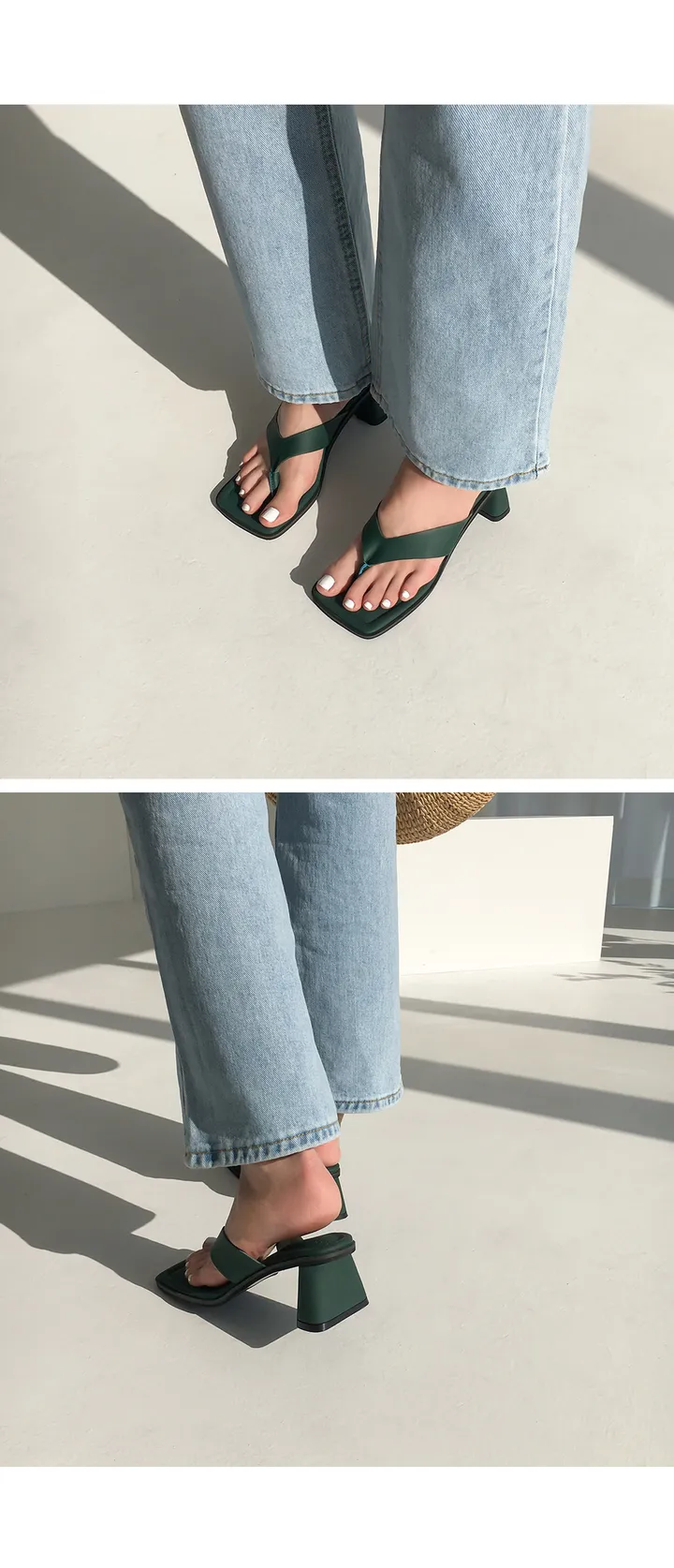 [자체제작/당일발송] 카일리 쿠셔닝 쪼리 슬리퍼 힐(6.5cm) 상세 이미지 24