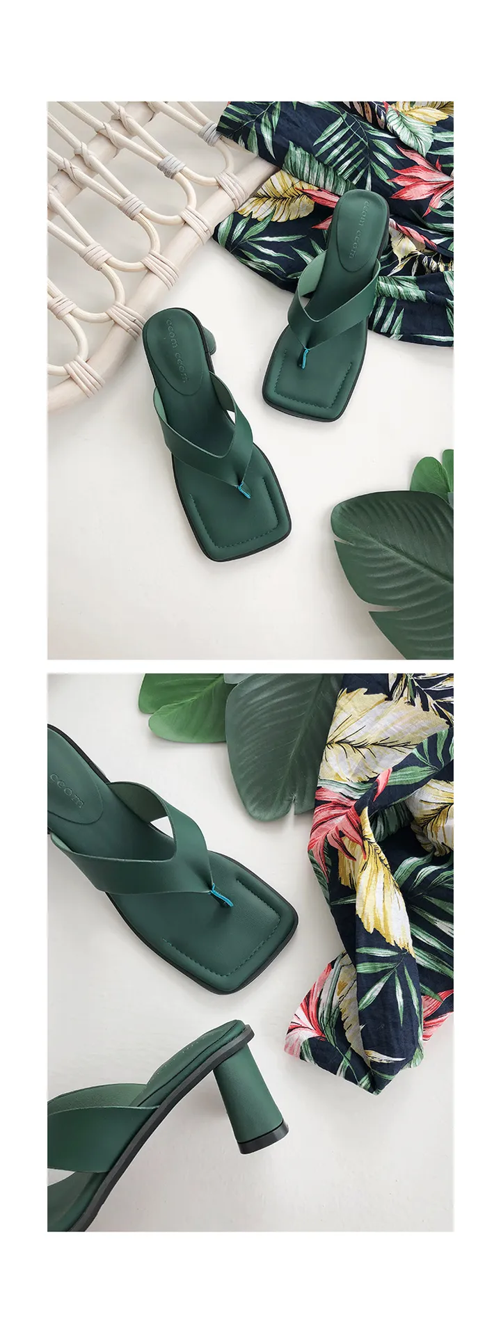 [자체제작/당일발송] 카일리 쿠셔닝 쪼리 슬리퍼 힐(6.5cm) 상세 이미지 28