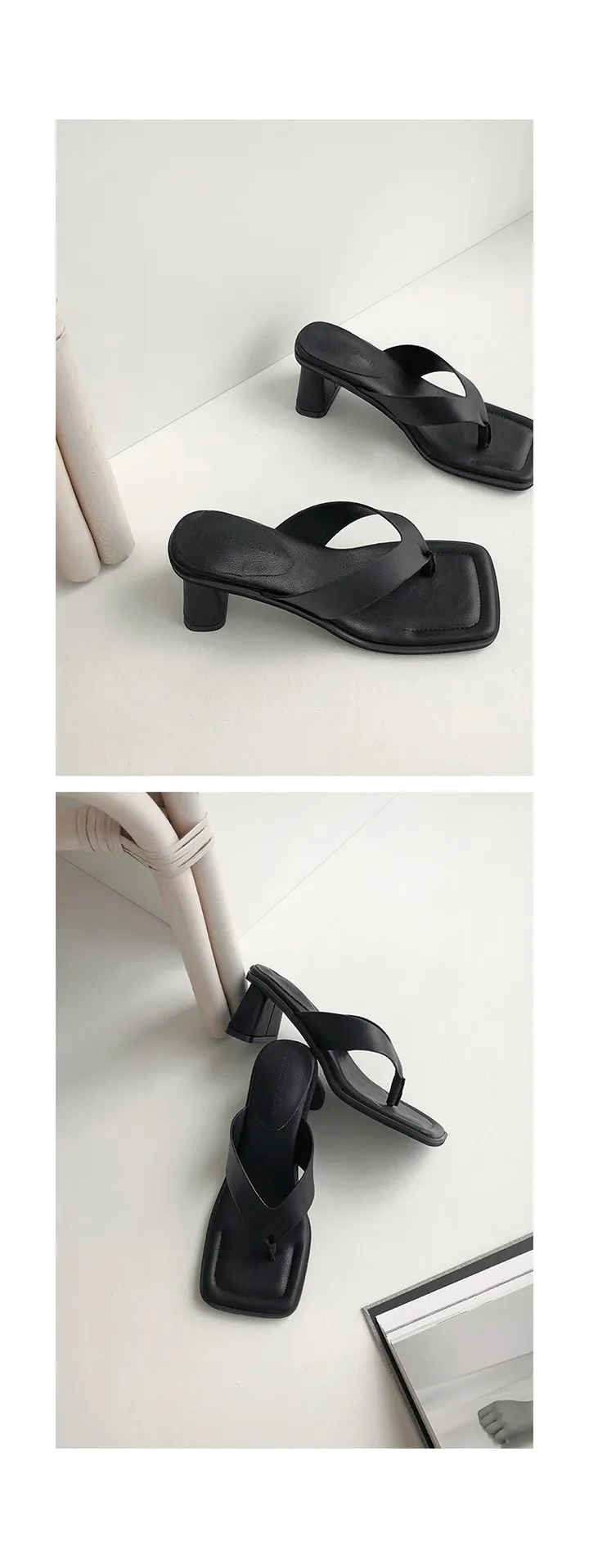 [자체제작/당일발송] 카일리 쿠셔닝 쪼리 슬리퍼 힐(6.5cm) 상세 이미지 34