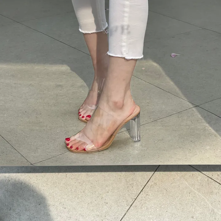 [단독/비율깡패] 투명 PVC 스트랩 뮬 샌들힐 6cm, 9cm 상세 이미지 7