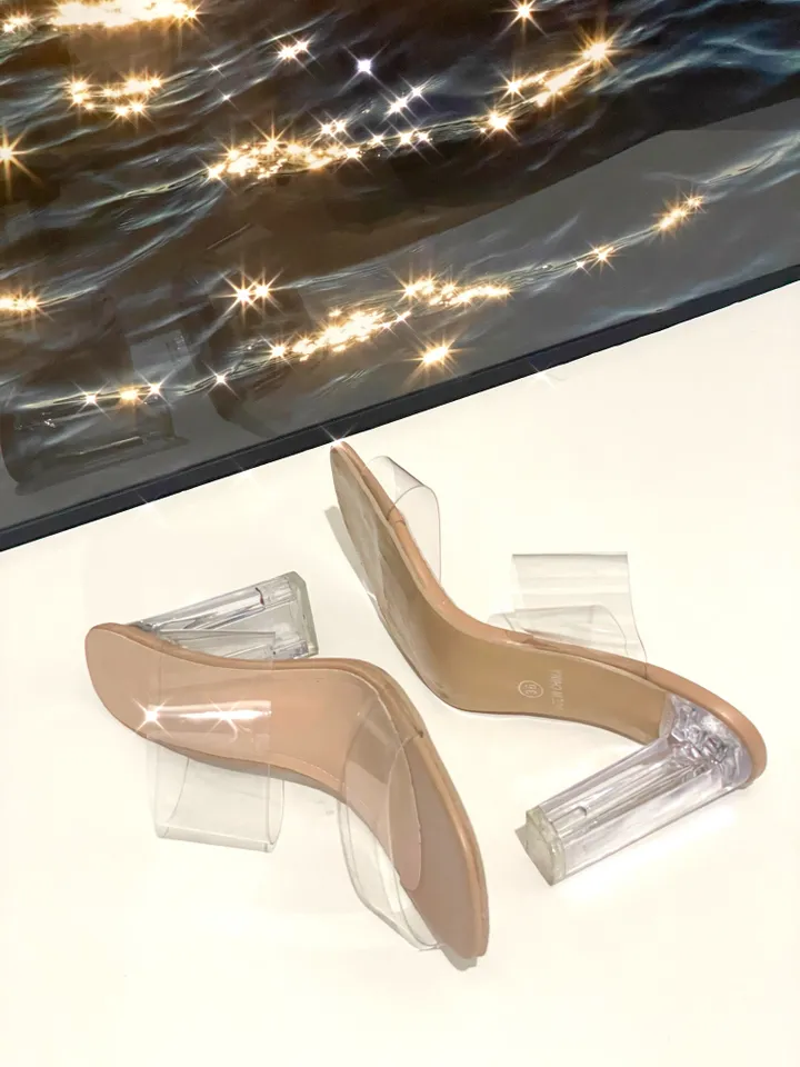 [단독/비율깡패] 투명 PVC 스트랩 뮬 샌들힐 6cm, 9cm 상세 이미지 11