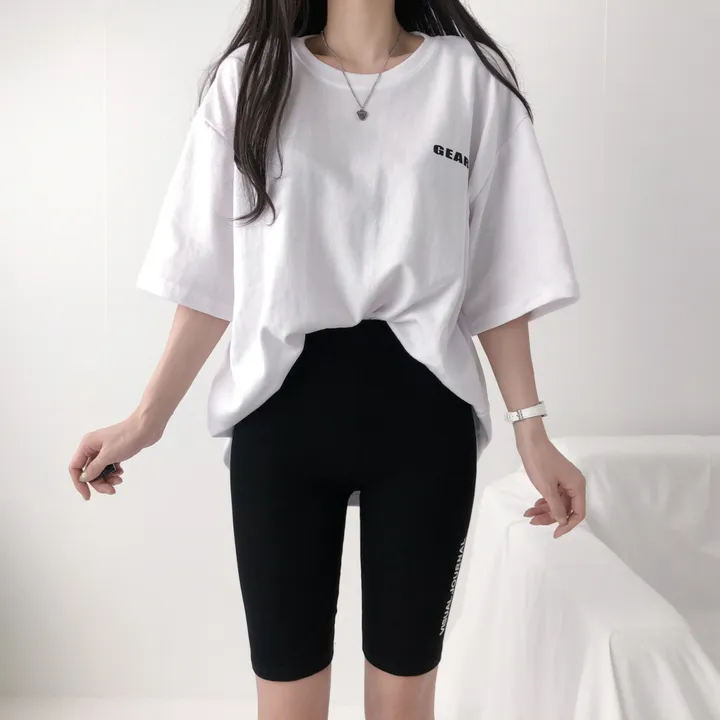 [쫀쫀/미친스판] 5부레깅스 바이커쇼츠 레터링 레깅스 상세 이미지 6
