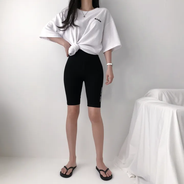 [쫀쫀/미친스판] 5부레깅스 바이커쇼츠 레터링 레깅스 상세 이미지 9