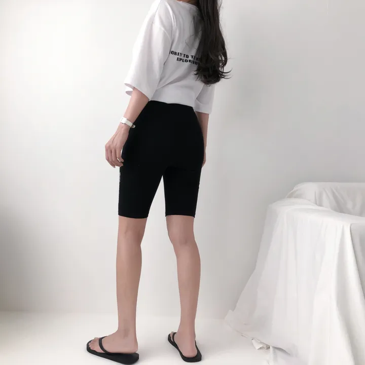[쫀쫀/미친스판] 5부레깅스 바이커쇼츠 레터링 레깅스 상세 이미지 11