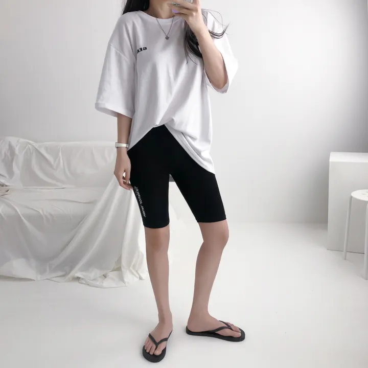 [쫀쫀/미친스판] 5부레깅스 바이커쇼츠 레터링 레깅스 상세 이미지 18