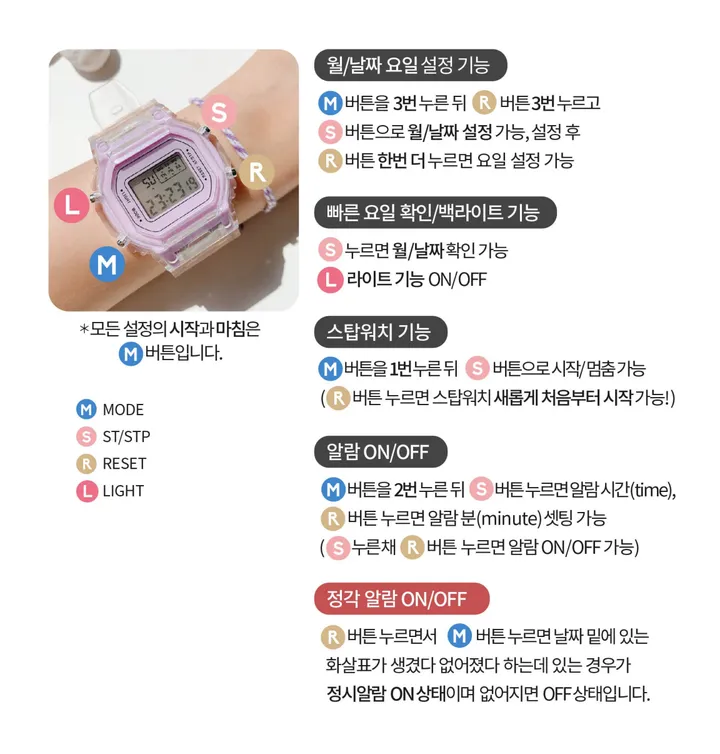 [당일출고!!] 레트로 젤리 전자 커플 손목 시계 5color 상세 이미지 4
