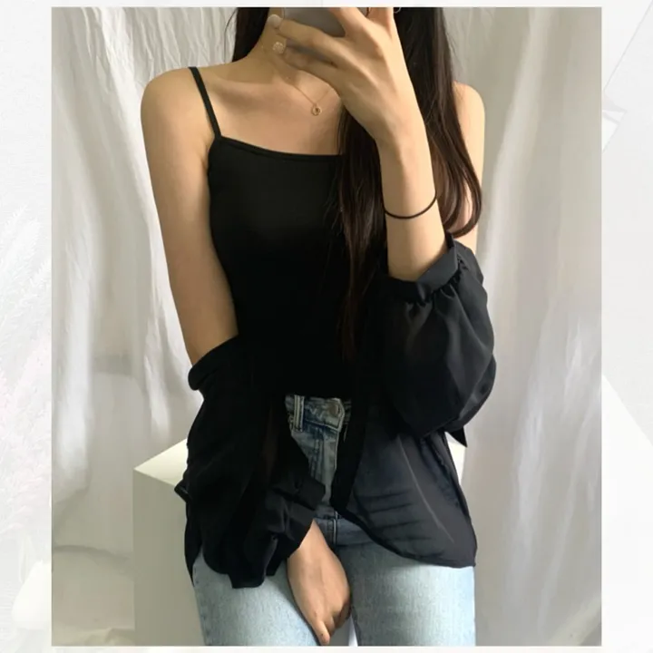 [2장이상 할인 /자체제작/당일출고/L~3XL] 데일리 베이직 스퀘어 이너나시 끈나시 학생 교복나시 빅사이즈 나시 이너탑나시 3color 상세 이미지 30