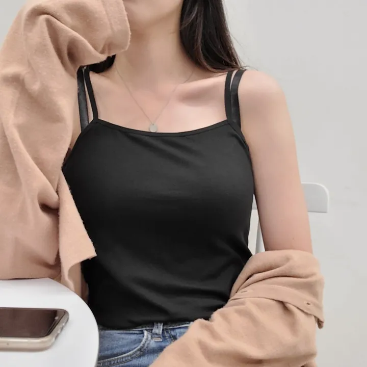 [2장이상 할인 /자체제작/당일출고/L~3XL] 데일리 베이직 스퀘어 이너나시 끈나시 학생 교복나시 빅사이즈 나시 이너탑나시 3color 상세 이미지 15