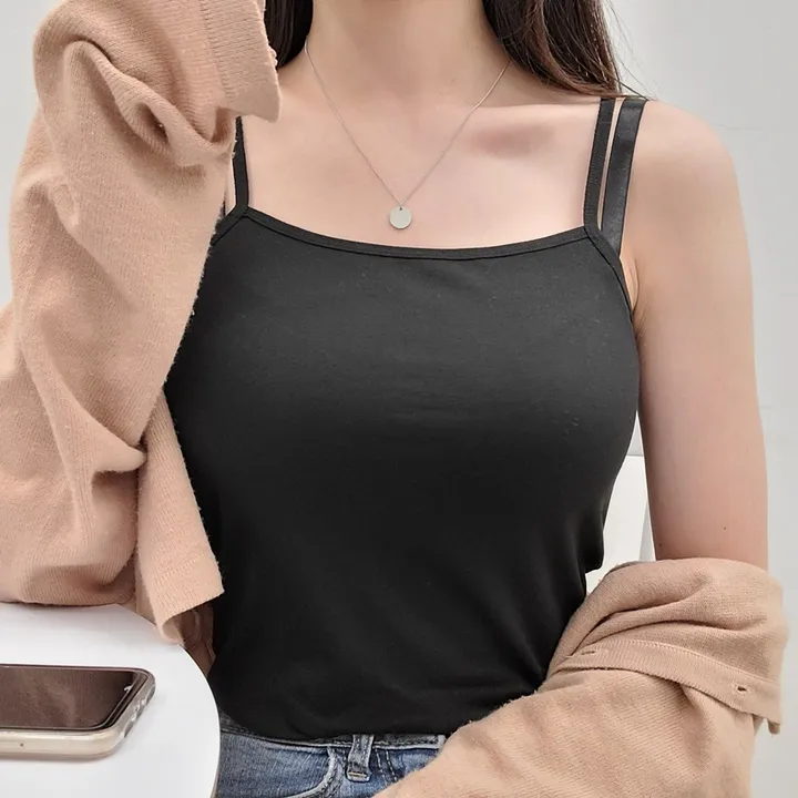 [2장이상 할인 /자체제작/당일출고/L~3XL] 데일리 베이직 스퀘어 이너나시 끈나시 학생 교복나시 빅사이즈 나시 이너탑나시 3color 상세 이미지 14