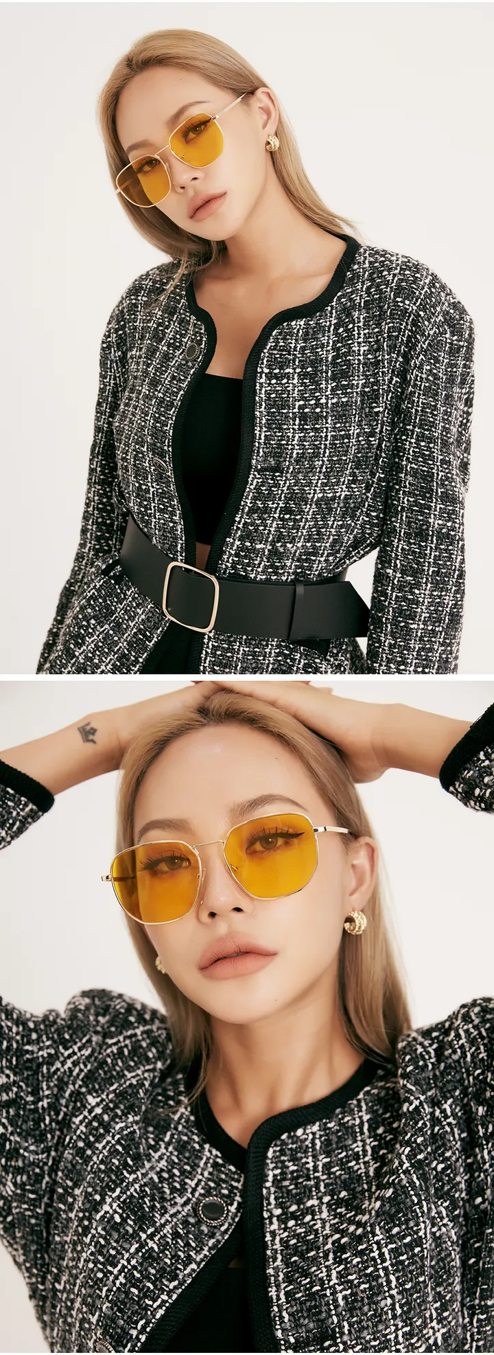 🌈주문폭주🌈 레트로 긱시크 패션 미노이 선글라스 유니크 뿔테 틴트 안경 상세 이미지 56
