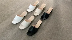 [당일출고/발볼커버/3,6cm]심플 스퀘어 뮬블로퍼 힐 [여름 편한신발 푹신한 쿠션구두 슬리퍼 스트랩 통굽 키높이 키작녀 두꺼운굽 출근룩 결혼식 하객룩 데이트룩 파티 생일룩 가옷] 상세 이미지 4